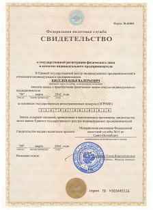 Свидетельство ИП